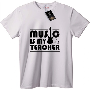 NOONEBRAND Тениска Музиката е моят учител - L, White