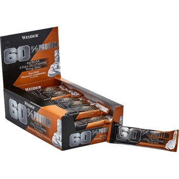 Image 1 of Weider 60% Protein Bar [24 x 45 грама] Salted Peanuts Caramel