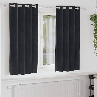 vidaXL Затъмняващи завеси 2 pcs Черно 140 x 175 cm Кадифе (4107164)