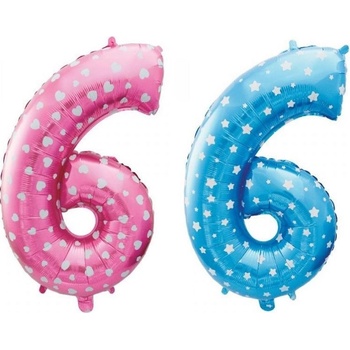 balonek ve tvaru číslice 6 mix barev