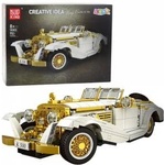 LEAN Toys Construction Bricks Vintage Classic Car K500 White and Gold 952 pcs
