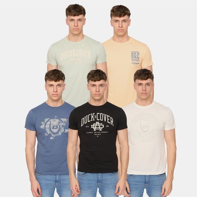 Duck and Cover Тениска Duck and Cover Haltecks 5 Pack T-Shirts - Multi colour