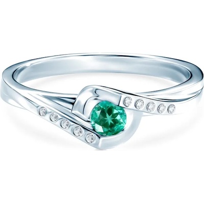 SAVICKI Пръстен Secret Garden: бяло злато, смарагд
