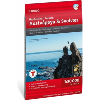 Hoyfjellskart Lofoten: Austvagoya - Svolvar - turistická mapa Lofoty 1:30 000