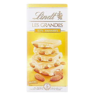 Lindt Les Grandes biela čokoláda s mandľami