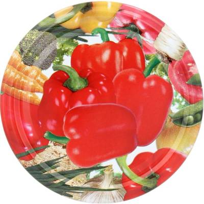 Pro-Tech shop Sada 10 víček na zavařování fi82 paprika se zeleninou 80228