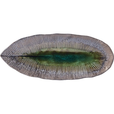 MIJ Servírovací talíř MIDORI 32,5 x 13,5 cm zelená keramika