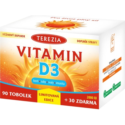 TEREZIA Vitamín D3 2000 IU Limitovaná edícia 90 + 30 kapsúl