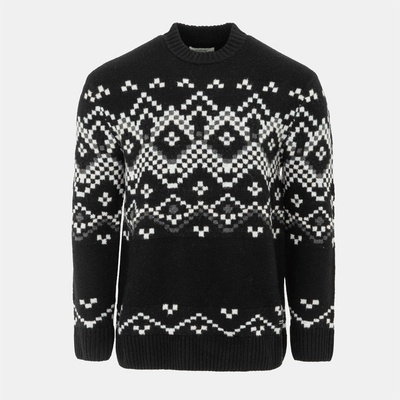 Firetrap Пуловер Firetrap Pattern Crew Jumper Men - Black/Mono