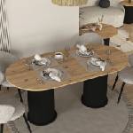 TopMebel Маса за хранене Bohema TopMebel от меламин в черен - sepet oak цвят 180x90x77, 7cm