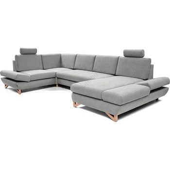 Laski Разтегателна ъглова тапицирана холна гарнитура avesta, u-образна с вместителна ракла, сива (lk0009)
