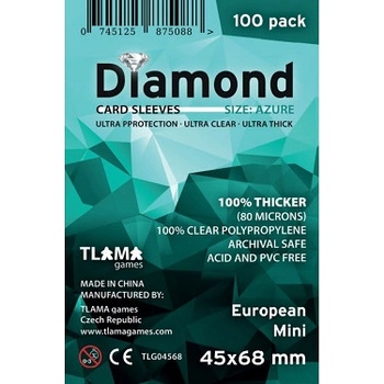 Tlama games Obaly na karty Diamond Azure European Mini