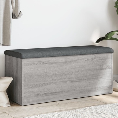 vidaXL Пейка за съхранение, сив сонома, 102x42x45 см, инженерно дърво (835059)