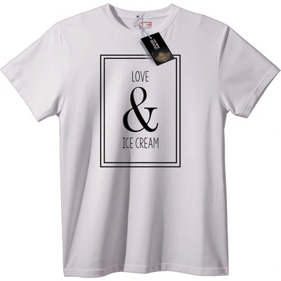 NOONEBRAND Тениска Любов и Сладолед - 2XL, Black