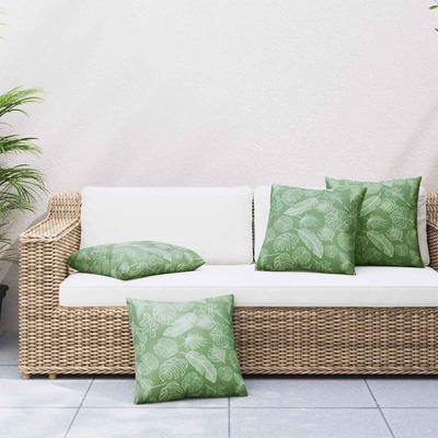 vidaXL Пухени възглавници Листо 4 pcs Мотив с листа 60 x 60 cm (360422)