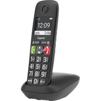 Gigaset E290 - Cordless senior telephone without answering machine with large buttons - direct dialing buttons for important numbers, amplifier function for extra loud listening, black [German version]