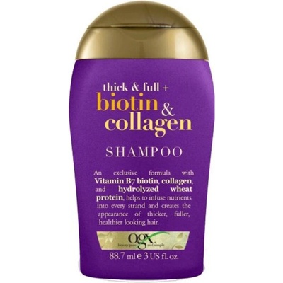 OGX Biotin Collagen Mini šampon na objem vlasů 88 ml