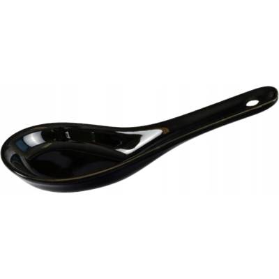 Emro Aziatica Lžíce na miso porcelánová černá 12,5 cm