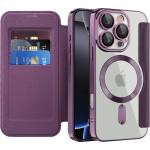 Techsuit Калъф за iPhone 16 Pro Max - SmartMag Book Case - Лилав (KF2351873)