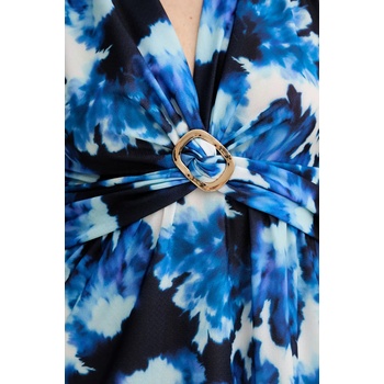 Morgan Рокля Morgan RIYA в синьо дълга разкроена RIYA (RIYA)