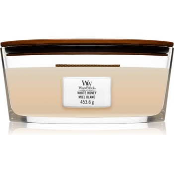 Image 1 of WoodWick White Honey ароматна свещ с дървен фитил (hearthwick) 453 гр
