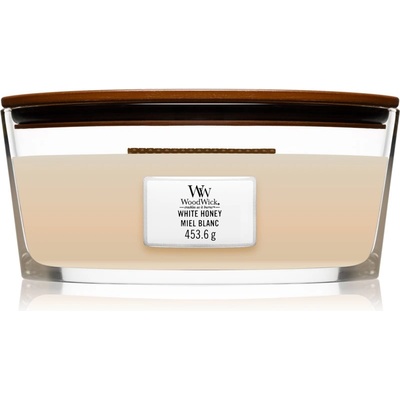 WoodWick White Honey ароматна свещ с дървен фитил (hearthwick) 453 гр