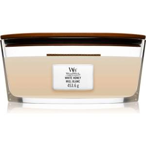 WoodWick White Honey ароматна свещ с дървен фитил (hearthwick) 453 гр