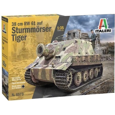 Italeri Model Kit 38 cm RW 61 auf STURMMORSER TIGER 6573 1:35
