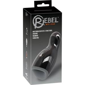 Rebel - мъжки мастурбатор с вибрация и загряване - черен