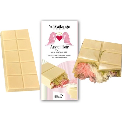 Nu Melange Angel Hair dubajská Cotton Candy Pistachio, bílá 80 g