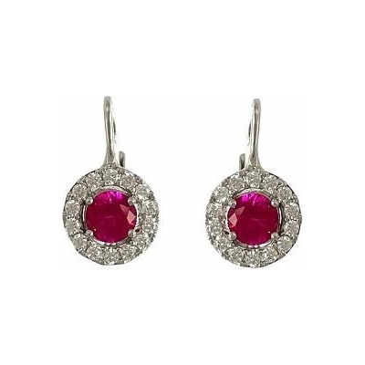 INFINITYSILVER Stříbrné náušnice LINDA 2 s červenými zirkony KE239CZp