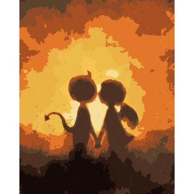 Zuty Malování Podle Čísel Malý Ďáběl S Andělem 40 x 50 Cm Plátno Rám 8596530190974