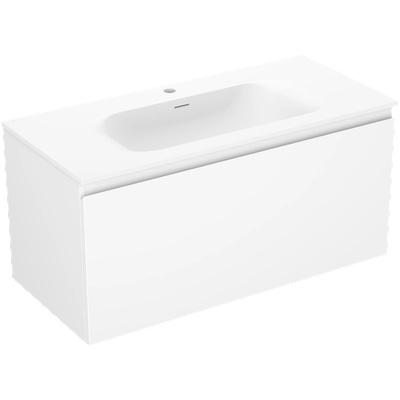 Orio Шкаф за баня 100 см с мивка Vela, 1 чекмедже, бял мат - 91A10-10047-1-BF01-W23M01 (91A10-10047-1-BF01-W23M01)