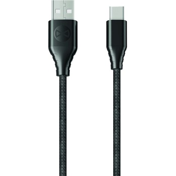 Forever Dátový kábel Core USB-C, 1,5 m, 3 A, textilný čierny GSM045682