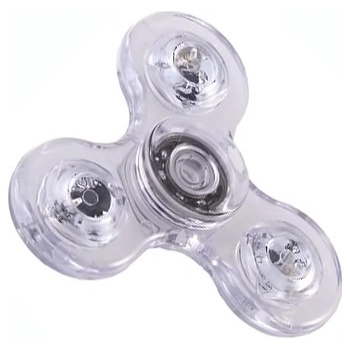 Fidget Spinner LED průhledný bílý