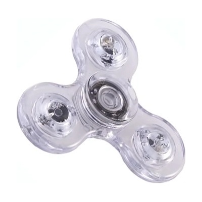 Fidget Spinner LED průhledný bílý