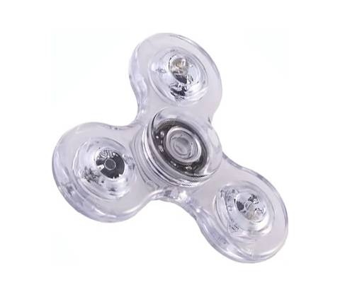 Fidget Spinner LED průhledný bílý