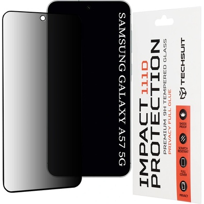 Techsuit Стъклен протектор за Samsung Galaxy A57 5G - Techsuit 111D Privacy Full Glue - Черен