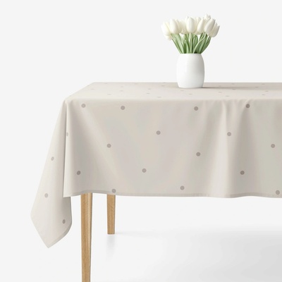 Goldea hranatý obrus 100% bavlnené plátno bodky na béžovom 80x80 cm
