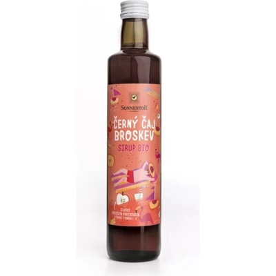 Sonnentor Čierny čaj broskyňa sirup BIO 500 ml
