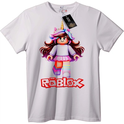NOONEBRAND Тениска Roblox Еднорог Момиче - XS, White
