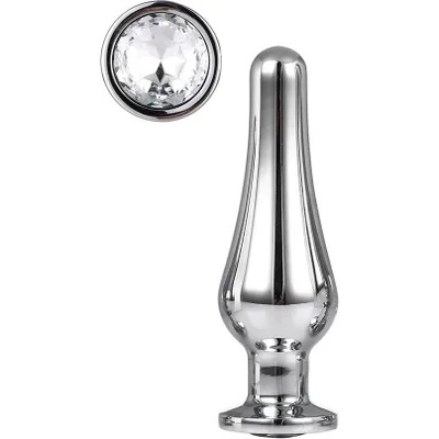 DreamToys Метален анален разширител в сребрист цвят с кристал М