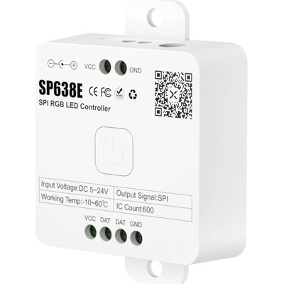 Ledshopik Bluetooth ovladač digitálních RGB pásků - SP638E, 600 pixelů, 5-24V