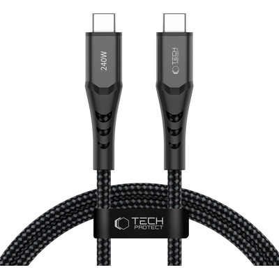 Tech-Protect ub11t ultraboost type-c cable pd 240w / qc3.0 100cm black (5906302353125)