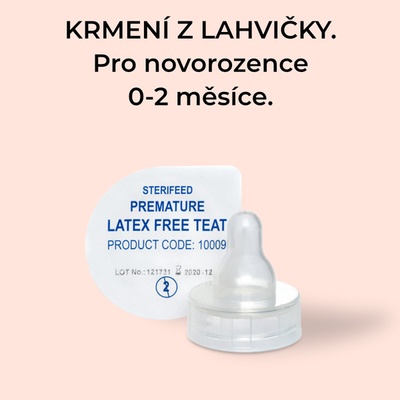 Sterifeed savička jednorázová s kroužkem pro předčasně narozené 1 dírka transparentní – Zboží Mobilmania