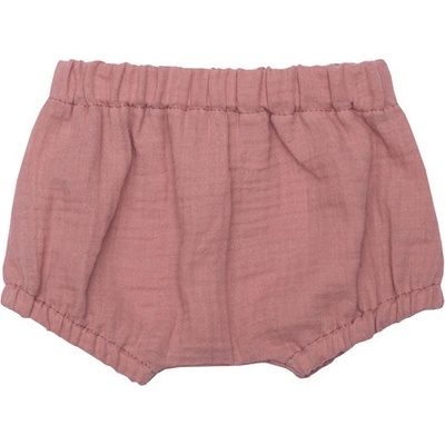 MUFFIN MODE kraťasy z mušelínu Muslin Bloomers GOTS starorůžové