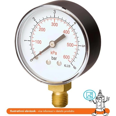 Pneumatics & Hydraulics Manometer stranový -1/15 bar - 63 mm - 1/4"