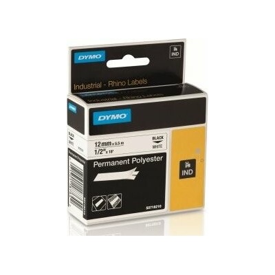 páska DYMO 18764 (18483) PROFI D1 RHINO Black On White Permanent Polyester Tape (12mm)