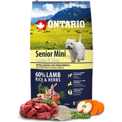 Ontario Senior Mini Lamb & Rice 6,5 kg