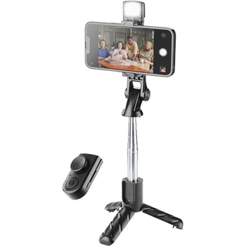 Cellularline Селфи стик трипод Cellularline - Sparkle LED, черен (10920)